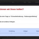 Über den blauen Service & Support-Button kommen Nutzer direkt zum Frageassistenten.