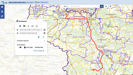 Der überarbeitete Geodatenviewer aus Brandenburg verfügt über eine Reihe neuer Funktionen.