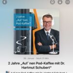 Das Bild ist ein Screenshot der Podccast-Seite Auf `nen Pod-Kaffee mit Dr. Hartmut Schubert.