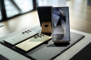 Das Bild zeigt Smartphones der Galaxy Serie von Samsung.
