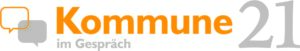 Das Bild zeit das Logo der Webinar-Reihe Kommune21 im Gespräch