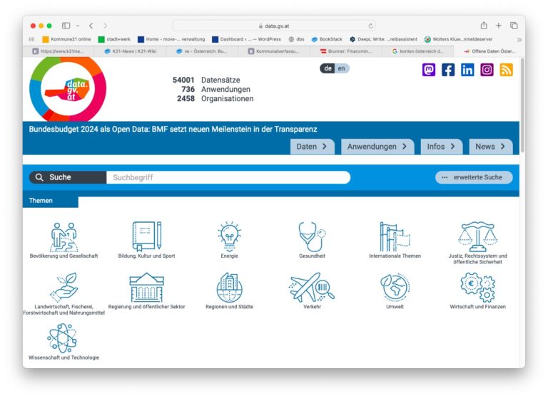 Screenshot von data.gv.at