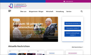 Screenshot der Website des LfDI RLP