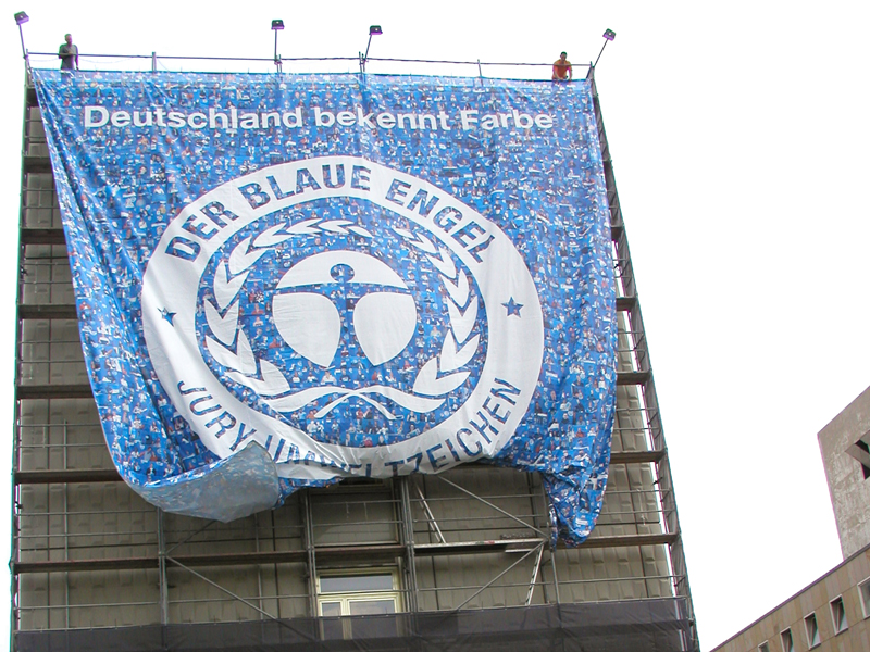 Plakat mit Symbol Blauer Engel