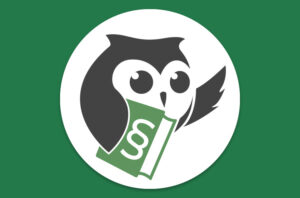 Das Kasaia-Logo zeigt eine stilisiert dargestellte Eule, die ein Buch mit Paragrafensymbol festhält.