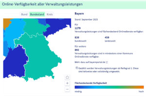 Screenshot aus dem Dashboard Digitale Verwaltung