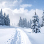 Tief verschneiter Wald