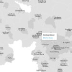 In Grau gehaltene, interaktive Karte der Landkreise in Niedersachsen.
