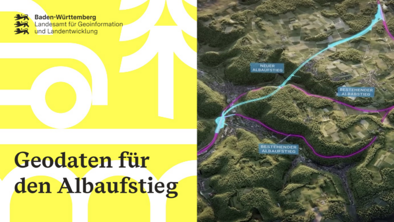 Modelling des Albaufstiegs und Logo des LGL