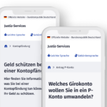 Mock-Up-Screens mit dem Dialog zur P-Konto-Einrichtung