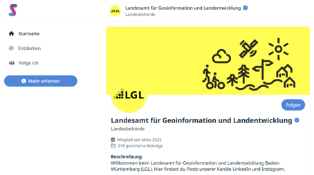 Screenshot der Social Wall des LGL
