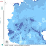 Screenshot vom Geoportal.de, Deutschlandkarte in blauen Farbschattierungen
