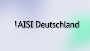 Schriftzug "AISI" vor grün-helllila Farbverlauf